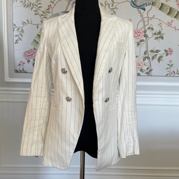 Veronica Beard White/Ivory with thin Navy stripes. Size 0. - Picture 2 of 8